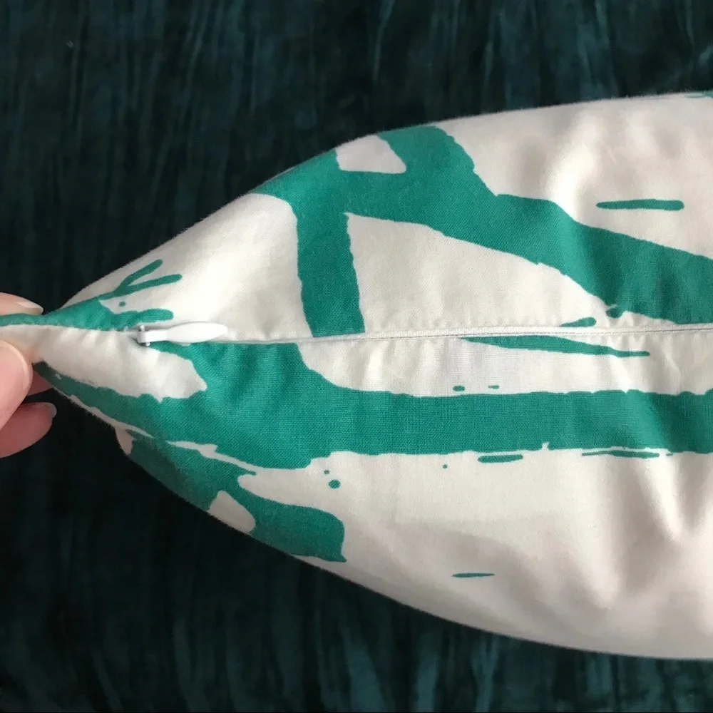 Set of 2 Unison Throw Pillows Teal White Splatter green blue